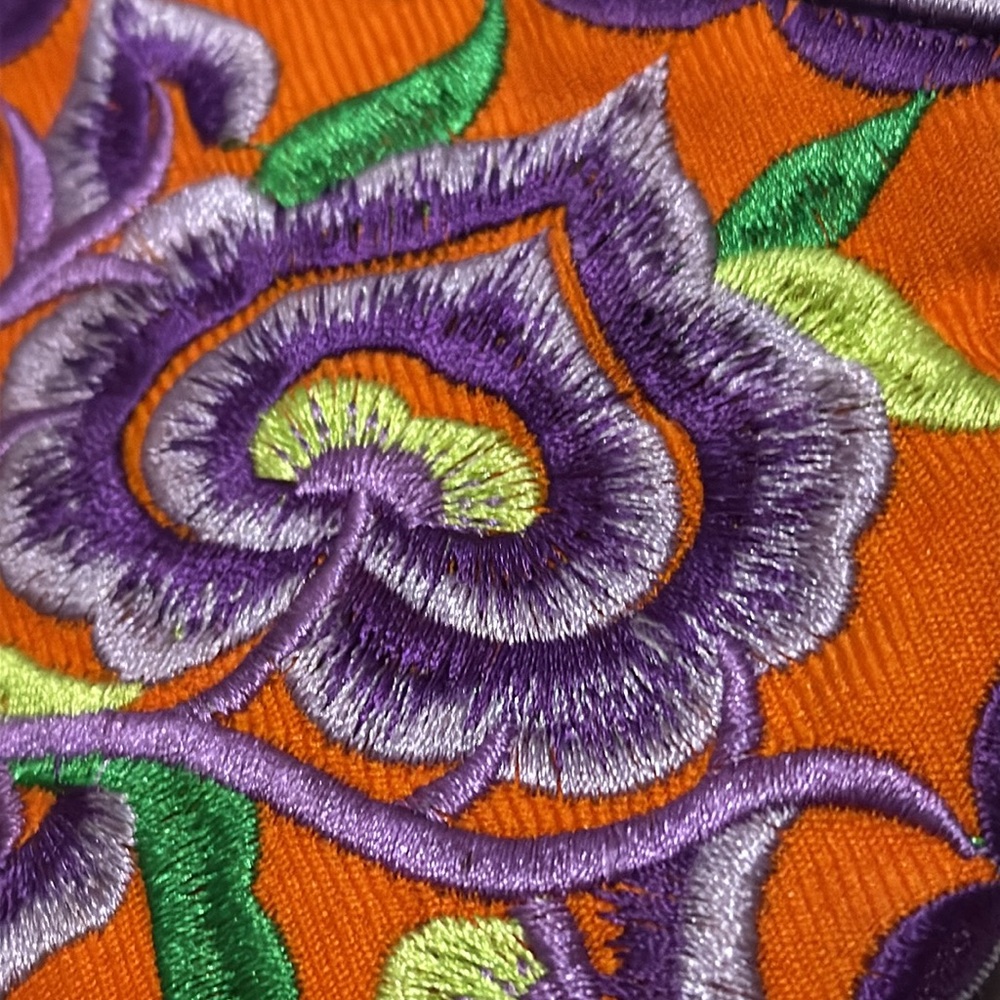 Colorful Embroidered Zip Top Pouch-Like New - Picture 3 of 11